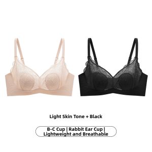 MiiOW | Lace Underwear Big Bust Slimming Supportive No Drooping Bunny Ear Cup Thin Summer Bra