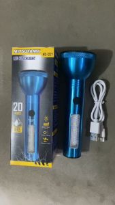 Mitsuyama LED Flashlight Tahan Air IPX5 dengan Peningkat Kinerja dan Baterai Rechargeable - MS-1227