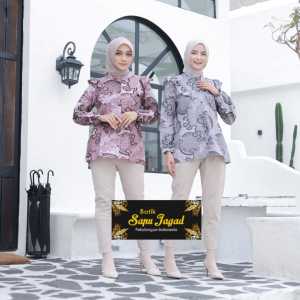 Blouse Wanita Lengan Panjang Motif Kembang Langit  by Batik Sapujagad