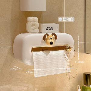 Toilet Tissue Box Wall-Mounted Fancy Toilet Face Cloth Storage Box Punch-Free High-End Creative Paper Extraction Box
