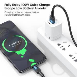NNBILI 100W Type C Cable For iPhone 17 USB C PD Fast Charging Charger Wire Cord For Macbook Samsung Xiaomi Type C to USB C Cable