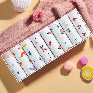 Fresh Style Womens Cotton Underwear Breathable Seamless Triangle Panties Antibacterial Mid-Waist Comfortable Short Pants