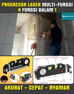 COD Taffware LEVELPRO3 Penggaris Laser 250CM + Waterpass DH J02 / Penggaris Laser Multifungsi Tukang Waterpass Sudut Siku Laser