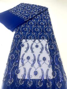 OLEVO | 5 Yards African Tulle Beaded Lace Fabric French Sequins Fabric Sewing Embroidery Beads Nigerian Dresses 5 Yards 2026