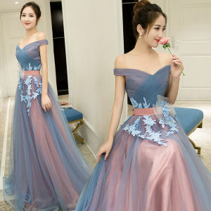 Elegant Long One-Shoulder Evening Gown Wedding Reception Host Performance Dress for Bridesmaid And Womens Formal Wear
