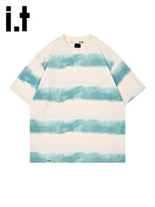 izzue | Summer Color Block Stripes Casual T-shirt Cotton