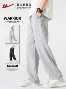 Loose Straight Leg Mens Sports Pants 2025 New Style Youth Fashion Casual Sweatpants Cotton Polyester Elastic Fiber