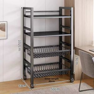 Multifunctional Multi-layered Storage Rack for Vegetables Snacks and Miscellaneous Items
