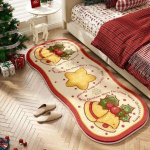 VIKAMA Giáng Sinh Chăn Đầu Giường Chống Thấm Nước Chống Phai Màu Polyester Thảm Sofa Cho Phòng Ngủ Phòng Khách Trang Trí Nhà Cửa Chống Trơn Trượt