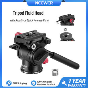 NEEWER Fluid Tripod Head with Arca Type Quick Release Plate Max Load: 3kg GM23