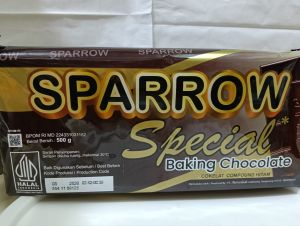 MERO SPARROW COKLAT BLOK COMPOUND(Baking Dark Chocolate Compound Special)SPESIAL 500 Gram