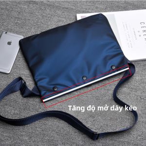 Túi Đeo Chéo Vải Canvas Đơn Giản Thời Trang Thường Ngày Cho Nam Túi Đeo Vai Đơn Giản Có Khóa Kéo Dung Tích Vừa Túi Đeo Chéo