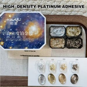Colorful Galaxy Series Platinum Cream Super Bright Solid Gel 9 Colors Nail Gel High Saturation Color Bright Glitter Effect