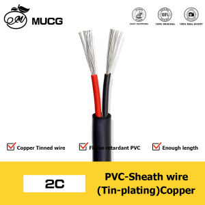 2 Pin cable red black Tinned Copper wire Jacket wire led DC 5V 9V 12V PVC Car Power 2C Electronic cable 16 18 20 22 24 26 28 AWG