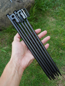 Sturdy Outdoor Tent Stakes Thickened High Strength Guy Lines Camping Beach Fixed Steel Rods Solid Cylinder Anchor Poles