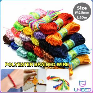 Need Multifunctional 2.5mm wide polyester braided long rope DIY Chinese knot braided 20m/bundle