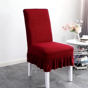 Skirt Chair Cover Knitted Seat Cushion Cover Modern Universal Elastic  Furniture Protector Decoration Chair Cover