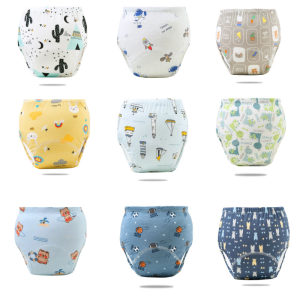 1PC Random Color Reusable Cotton Training Pants Infant Shorts Underwear Cloth Baby Diaper Nappies Panties Nappy Changing