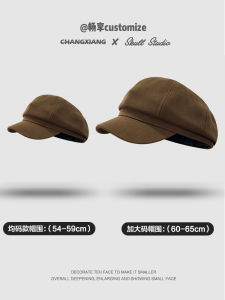 หมวกเบเร่ต์แปดเหลี่ยม ขนสัตว์ วัสดุชายคาสั้นขนาดใหญ่ สไตล์เรโทร ทันสมัย เครื่องประดับสําหรับผู้หญิง ลำลอง ฤดูใบไม้ร่วง สวมใส่