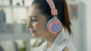 New Bee KH22B Kids Bluetooth Headset 32 Hours with LED Light Wireless&Wired 2 IN 1 Wireless Headphone for Children