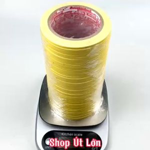 Băng keo vải màu vàng rộng 4mm dài 13 mét lõi giấy 3mm - 1 cây có 50 cuộn