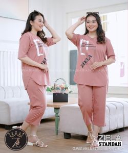 SET ZIELLA//SETELAN STANDAR KAOS POLOS COMBED SABLON//ONESET CP ZIELA