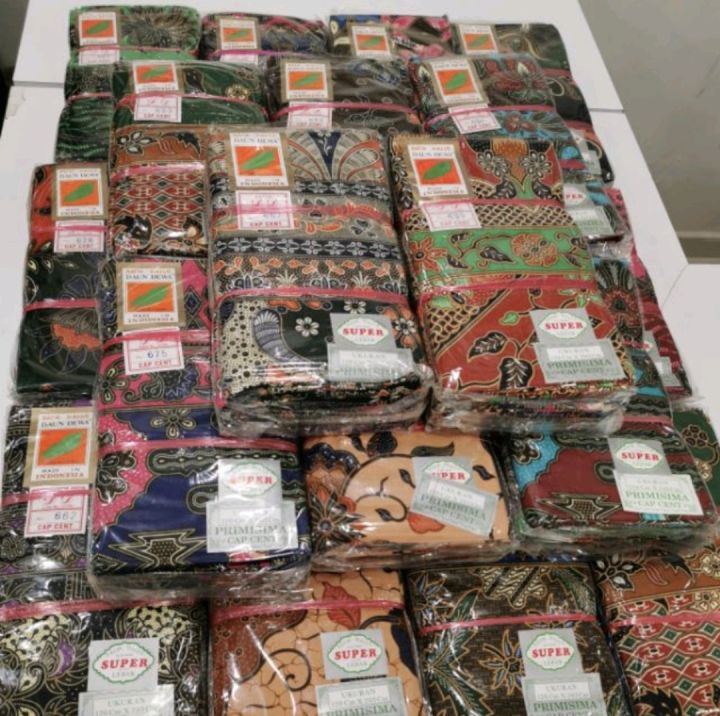 10 HELAI KAIN SARUNG BATIK DAUN DEWA PEMBORONG & PERUNCIT