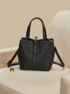 Josiny | Simple and Versatile Work Bag Women Plain Color Bucket Bag