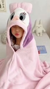 Cute pastel colored bath towels with animal hoodie for toddlers and children good for beach outing