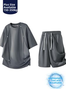 BINHANG | Cooling Breathable Easy Match Slim Fit Stylish Short Sleeve and Shorts Set