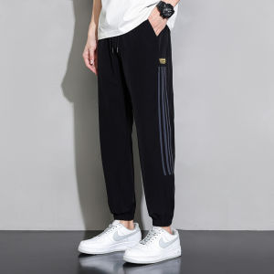 Pemon Nylon Ice Silk Sports Mens Casual Pants Breathable Cool Nine Point Loose Fit Youthful Style Summer Fashion