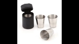 Bộ 4 ly uống rượu mini bằng inox thể tích 30ml tiện dụng khi đi du lịch