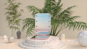 1 Pc Folding Makeup Mirror 8 LED Lamp Beads Portable Handheld Two-fold Mirror 2 Times Magnification Makeup Mirror