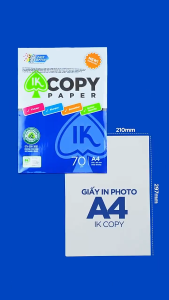 Giấy A3 70 gsm IK Copy (500 tờ) - Hàng nhập khẩu Indonesia | Thickener Smoother Faster Brighter | A3 70 GSM | 297 MM x 420 MM