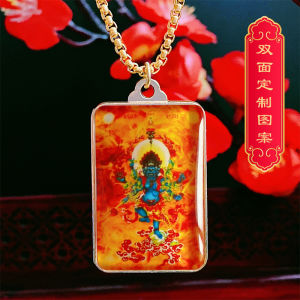 Huijijingang Pendant Customized Manjusri Bodhisattva Small Thangka Necklace Mens and Womens Sweater Chains Pendant Dharma Club Supplies