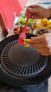 Alat Pemanggang Sate BBQ Anti Lengket BBQ Grill Pan Bulat 32cm