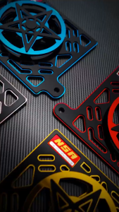 NSA RADIATOR COVER SPINNER STAR BLACK SERIES |  [VARIO/PCX/ADV/NMAX/AEROX/LEXI]