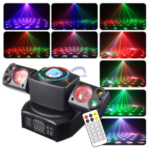 Đèn Beam LED 4in1 RGBW 60W Tích Hợp Laser Đỏ Xanh Đèn Strobe Điều Khiển Từ Xa DMX512 Dùng Cho DJ Disco KTV Giáng Sinh Hiệu Ứng Ánh Sáng Sân Khấu