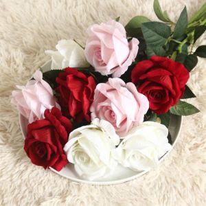 Artificial Flowers Cheap Bouquet Beautiful Silk Roses Wedding Vase for Home Decoration Fake Plants Festival Wreaths stage Props