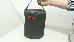 Tas Bekal Tabung Anti Air Tas Piknik Bentuk Tabung Tas Kotak Makan Traveling Lunch Bag Anak | Tinggi 21 cm Diameter 17.5 cm | Tas Fungsional Tas Bekal