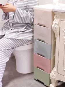 Lemari Penyimpanan Jahitan Plastik & Lemari Sempit Praktis