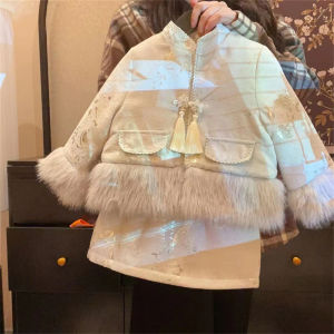 Bộ Đầm Thêu Phong Cách Trung Quốc Mới Cho Bé Gái Mùa Đông