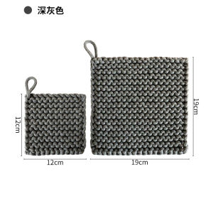 Cotton Rope Drink Coasters Square Trivet Mat Heat Resistant Handmade Cup Placemat for Dining Table Boho Kitchen Table Decor