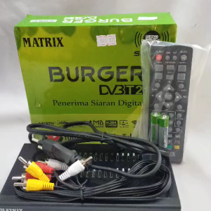 STB SET TOP BOX TV DIGITAL MATRIX BURGER T2 / MATRIX APPLE KUNING UNTUK SIARAN DIGITAL ANTENA UHF MURAH