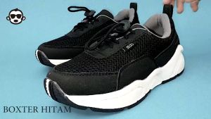 SEPATU ANAK DECKS BOXSTER HITAM DEWASA SIZE 36-37