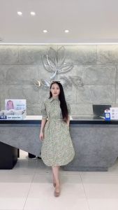 [Voucher 15% MOV 199K cap 100K  Đầm sơ mi họa tiết hoa nhí HeraDG thiết kế dáng suông ngắn tay kèm đai eo rời chất liệu Poplin cao cấp SDPBC2102