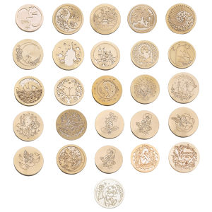 【New Arrival】 DIY Wax Grain Seal Head Multipurpose Round Art Seal Head Ornamental Wax Seal Stamp Head Craft Supplies Envelope Decorative for Packaging Scrapbooking