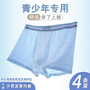 Youth Underwear Male Student Development Period Pure Cotton Breathable Boxer Shorts High School Junior High School Boys Older Children
