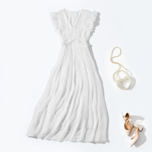 XMO | Solid Silk Lace Dress