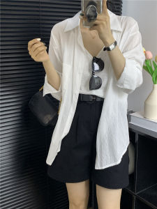 Thin Long Sleeve Shirt Womens Summer New Style European Fashion Sun Protection Cardigan Vest Strap Two-Piece Set Commute Style